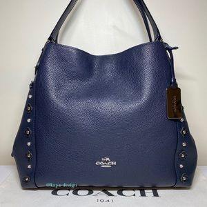 COACH EDIE SHOULDER BAG 31 IN FLORAL RIVETS LEATHER (COACH F37700)
